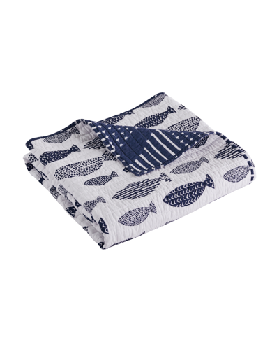 Levtex Bakio Coastal Escape Reversible Quilted Throw, 50" X 60" In Indigo