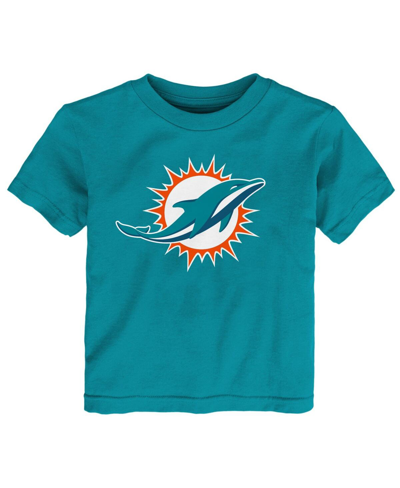 Outerstuff Toddler Boys And Girls Aqua Miami Dolphins Primary Logo T-shirt In Aqua