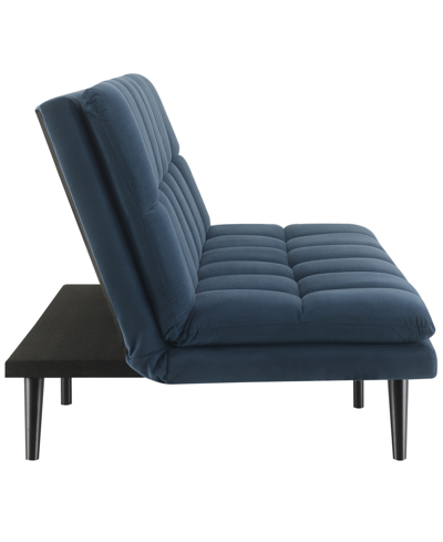 Shop Abbyson Living Jaden 70" Fabric Convertible Sofa In Dark Blue