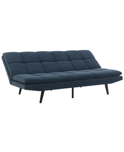 Shop Abbyson Living Jaden 70" Fabric Convertible Sofa In Dark Blue