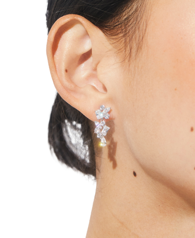 Shop Eliot Danori Silver-tone Crystal Cluster Drop Earrings In Gold