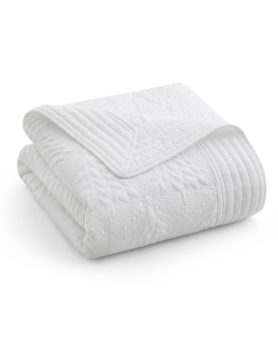 Levtex O Christmas Tree Reversible Quilted Throw, 50" X 60" In White