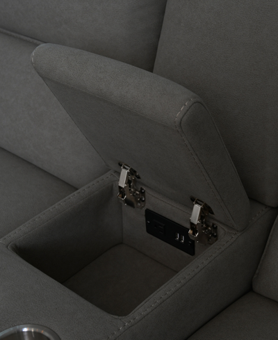Abbyson Living Maggie 82" Fabric Manual Reclining Loveseat In Charcoal Gray
