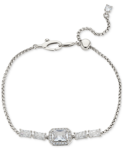 Shop Eliot Danori Crystal Adjustable Slider Bracelet In Silver