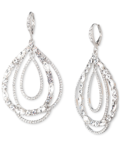 Shop Givenchy Crystal Multi-row Orbital Drop Earrings In Silver