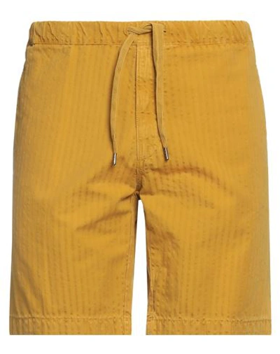 Shop Briglia 1949 Man Shorts & Bermuda Shorts Mustard Size 32 Cotton In Yellow