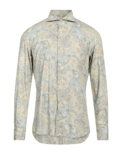 Shop Giannetto Portofino Man Shirt Sage Green Size 16 ½ Cotton