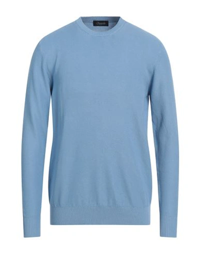 Shop Drumohr Man Sweater Pastel Blue Size 40 Cotton