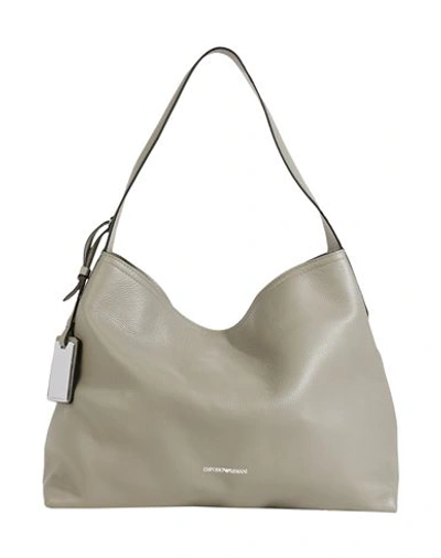 Shop Emporio Armani Woman Handbag Grey Size - Cow Leather