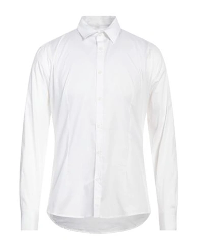 Shop Daniele Alessandrini Homme Man Shirt White Size 17 ½ Cotton, Elastane