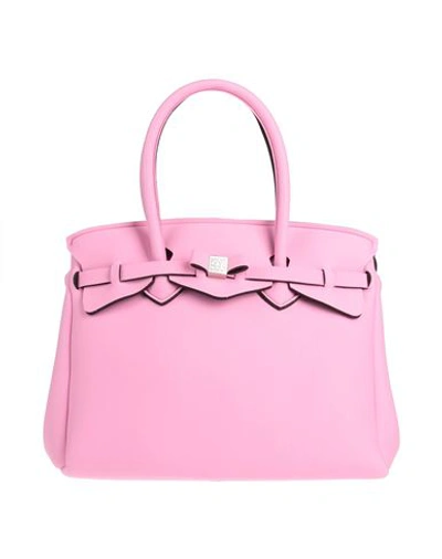 Shop Save My Bag Woman Handbag Pastel Pink Size - Peek (polyether - Ether - Ketone), Polyamide, Elastane