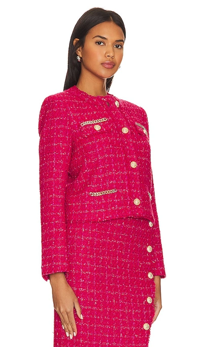 Shop Generation Love Kristen Tweed Jacket In Fuchsia