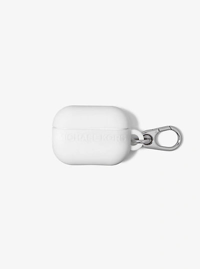 Shop Michael Kors Logo Embossed Case For Apple Airpods Pro® In White