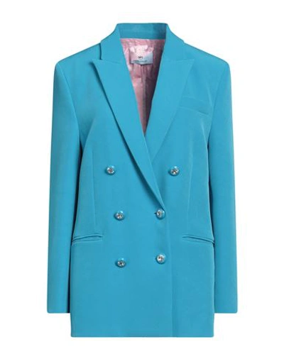 Shop Chiara Ferragni Woman Blazer Azure Size 2 Polyester, Elastane In Blue