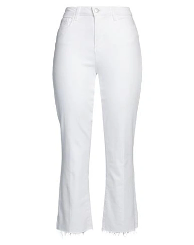 Shop L Agence L'agence Woman Jeans White Size 30 Cotton, Polyester, Elastane