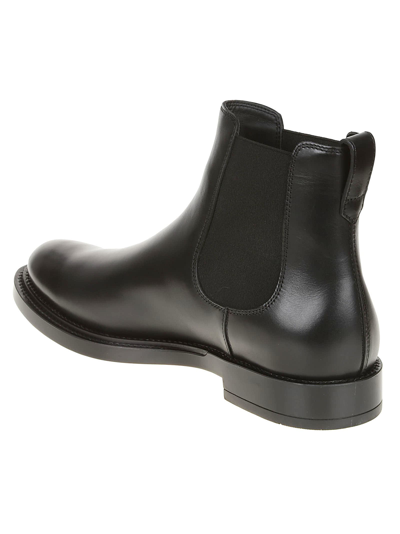 Shop Tod's Elastic Sided Formal Boots In Black