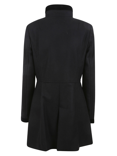 Shop Fay Virginia Velvet-trim Coat In Black