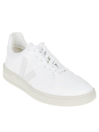 Shop Veja V-10 Cwl Sneakers In Full White