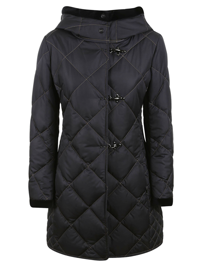Shop Fay Diamond Quilted Toggle Coat In Black