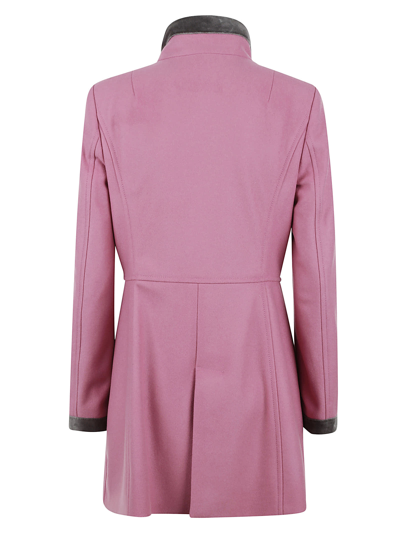 Shop Fay Virginia Velvet-trim Coat In Pink