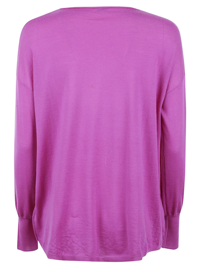 Shop Aspesi Slim Fit Plain Sweater In Fuchsia