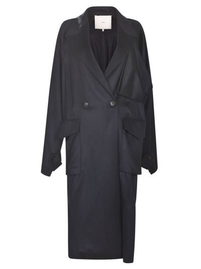 Shop Setchu Two-button Oversized Coat In Midnight