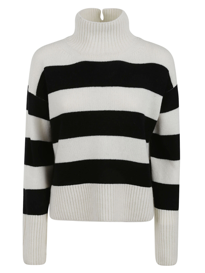 Shop Dondup High-neck Stripe Knit Sweater