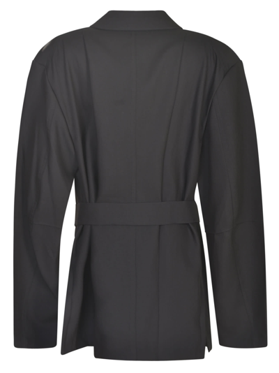 Shop Setchu Double-breasted Belted Coat In Black