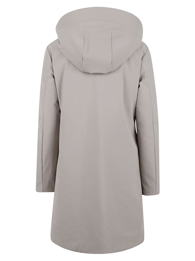 Shop Woolrich Firth Down Hooded Trench In Light Taupe