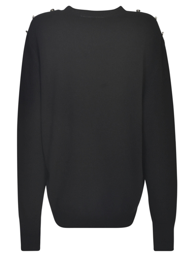 Shop Roberto Cavalli Shoulder-embellished Jumper In Black