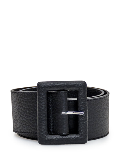 Shop Orciani Leather High Belt In Nero
