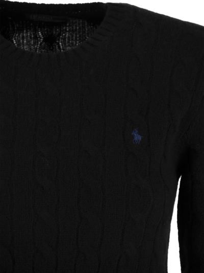 Shop Polo Ralph Lauren Wool And Cashmere Cable-knit Sweater In Black