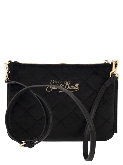 Shop Mc2 Saint Barth Pochette Bag With Shoulder Strap In Black