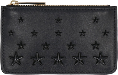 Shop Jimmy Choo Nancy Leather Coin Purse Pouch In Black
