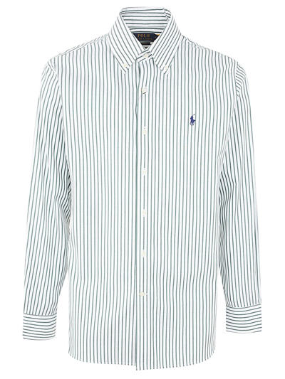 Shop Polo Ralph Lauren Popeline Long Sleeve Dress Shirt In C Pine White