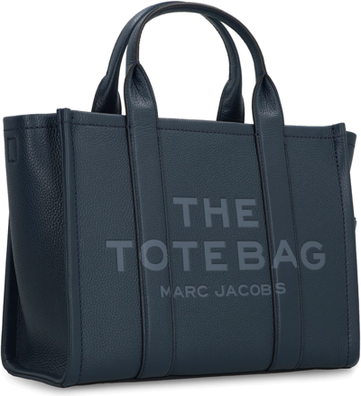 Shop Marc Jacobs The Leather Medium Tote Bag In Blue