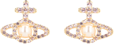 Shop Vivienne Westwood Olympia Pearls Earrings In Gold