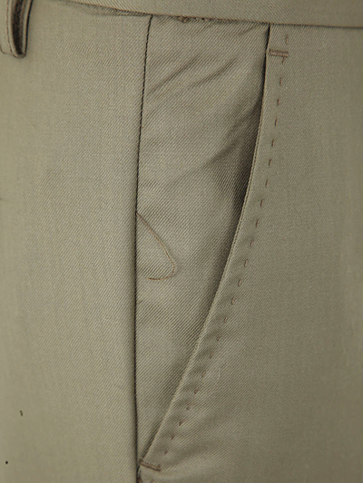 Shop Etro Flat Front Trouser In Khaki