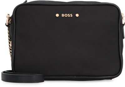 Shop Hugo Boss Cindy Fabric Shoulder Bag In Black