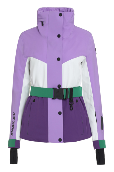 Shop Moncler Hainet Techno Fabric Jacket In Purple