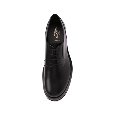 Shop Valentino Garavani Leather Lace-up Derbies In Black