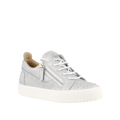Giuseppe Zanotti May London Leather Sneakers In Silver