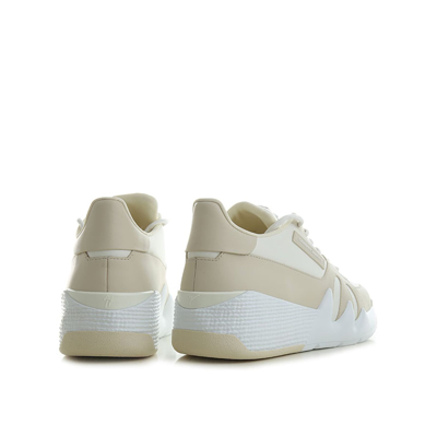 Shop Giuseppe Zanotti Leather Sneakers In Beige