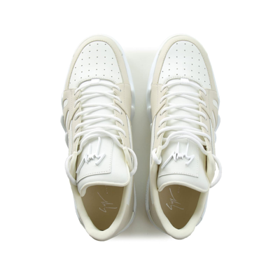 Giuseppe Zanotti Leather Sneakers In Beige