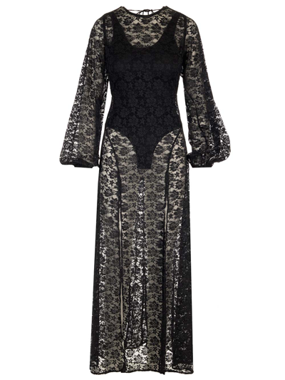 Shop Rotate Birger Christensen Black Lace Maxi Dress