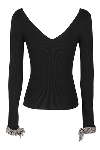 Shop Giuseppe Di Morabito Knit Top With Crystal In Black