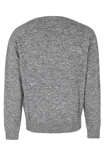 Shop Neil Barrett Triangle Neck Detail Sweater In Black White
