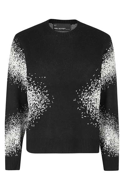 Shop Neil Barrett Pixel Modernist Sweater In Blk Smo Sla