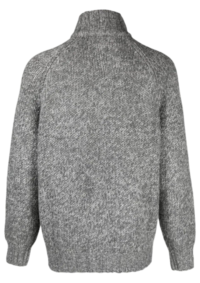 Brunello Cucinelli Raglan-sleeves Zip-up Cardigan In Grigio