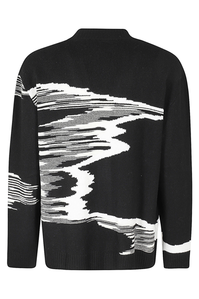 Shop Missoni Cardigan Lana In Blk Wht Space Dyed
